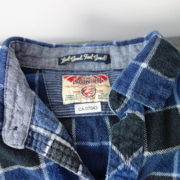 Tokyo Landry Blue Plaid Casual Button Down Shirt Size S - Picture 2 of 10